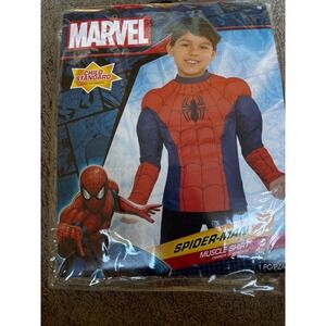 Marvel Spider-Man Muscle Shirt Child Costume Up To Size 10 Halloween